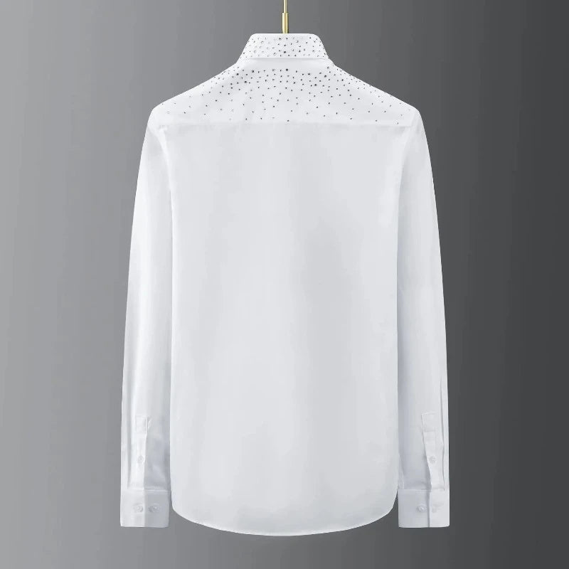 Chemise Blanc Homme Strass