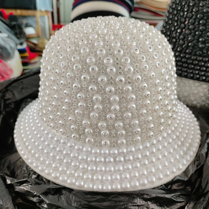 Chapeau Strass Bob blanc