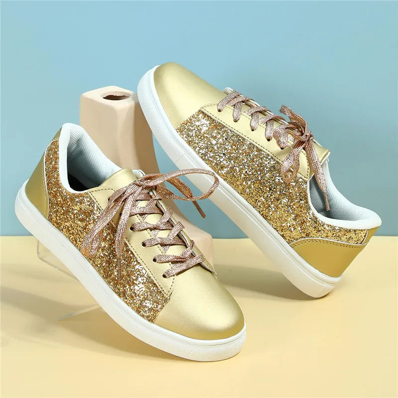 Basket Sneaker Paillette Brillant or