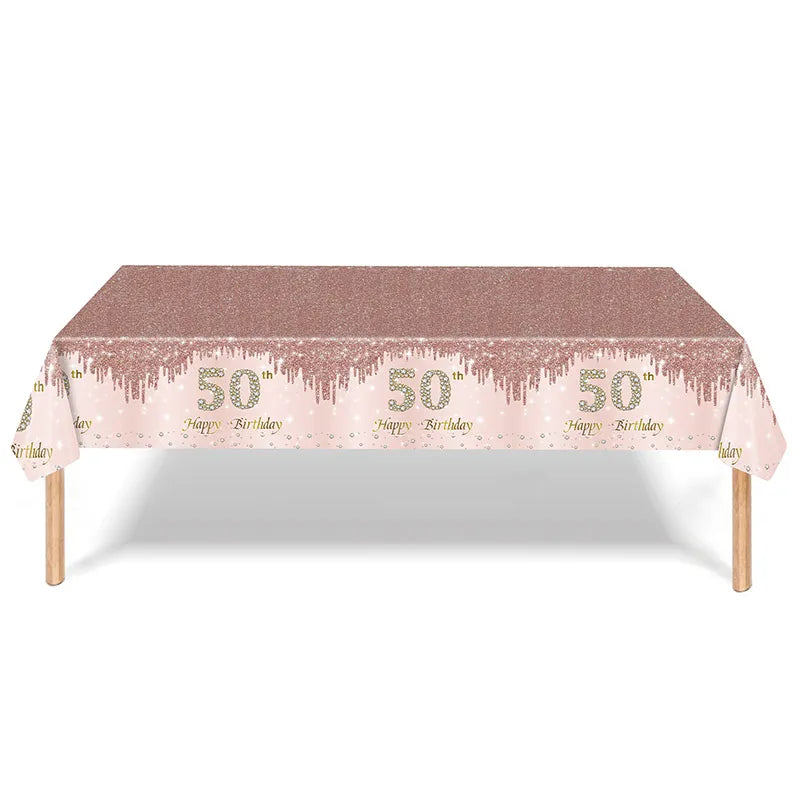 Chemin de Table Paillettes Roses et Accessoires nappe 50 ans