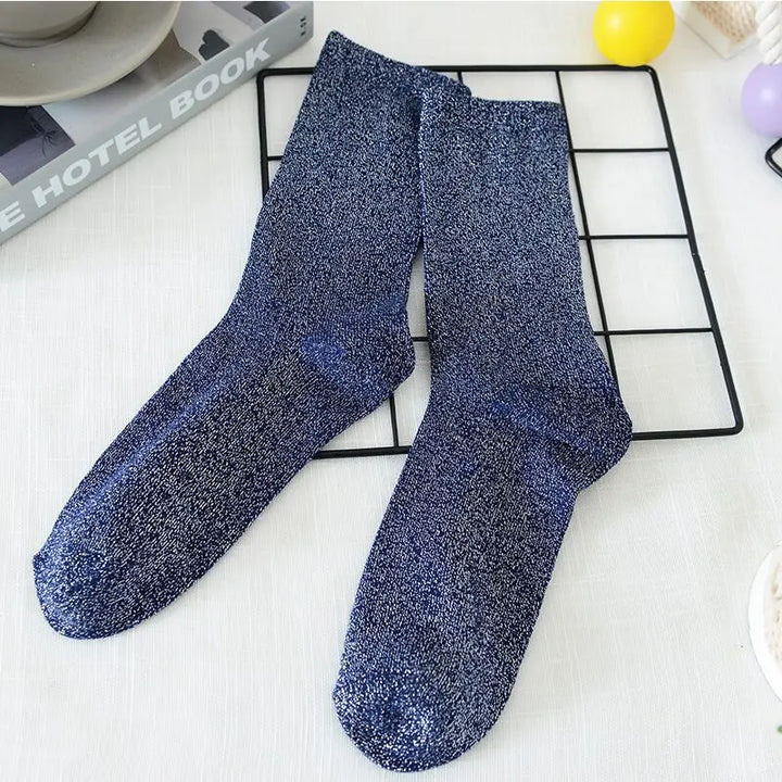 Chaussettes à Paillettes Bleu