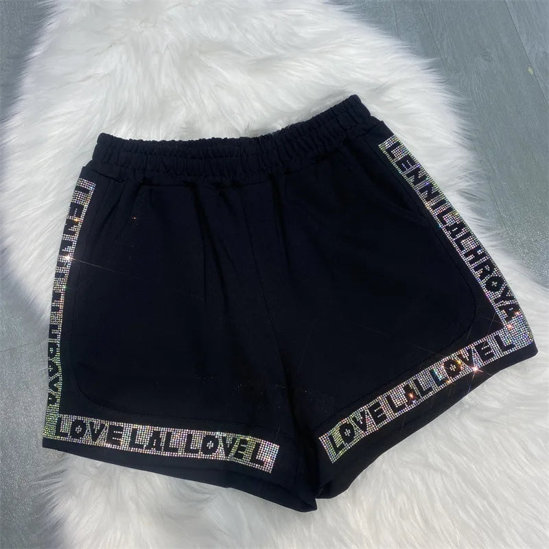 Short Strass Love Noir 