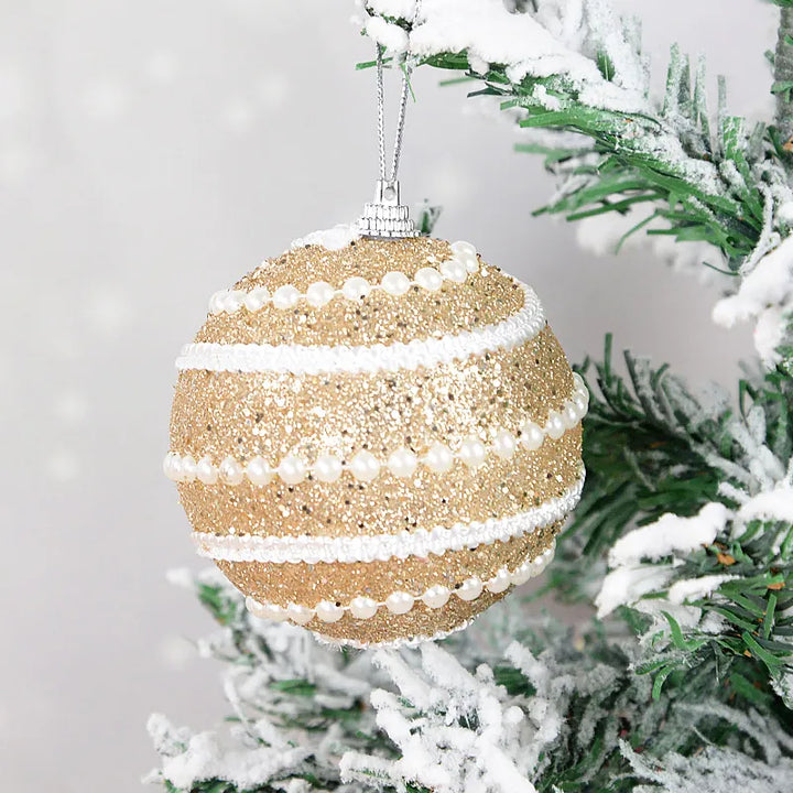 Boule de Noel Paillettes Doré