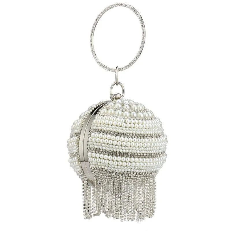 Sac Boule Strass Argent boule