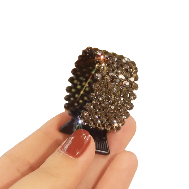 Pince Chignon Avec Strass Brun