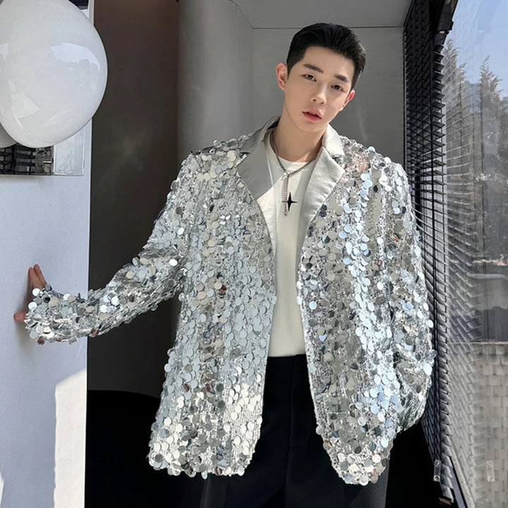 Blazer Argenté Sequin Homme