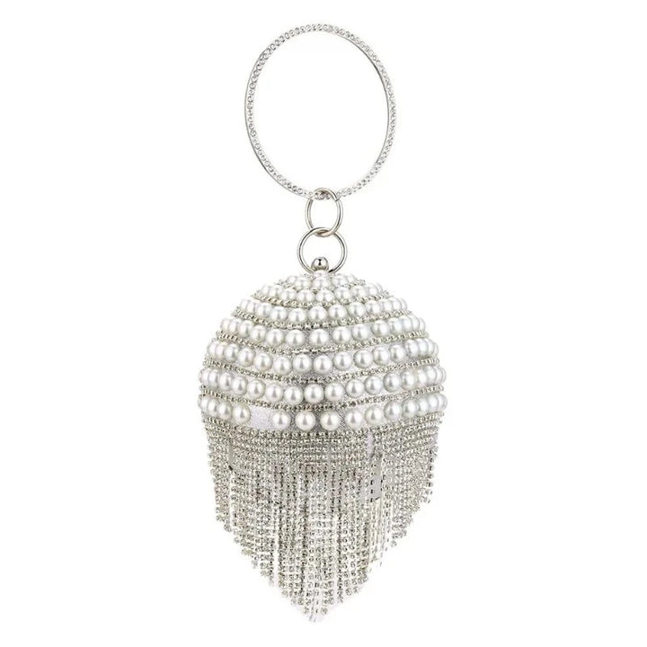 Sac Boule Strass Boule Argenté