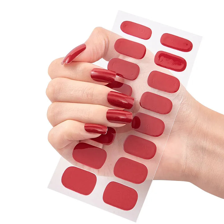 Ongle Paillette Sticker Rouge