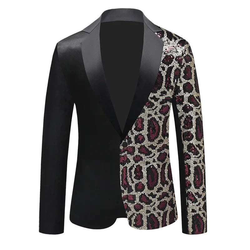 Costume Demi Paillette Leopard Homme