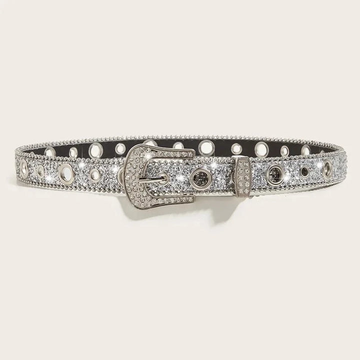 Ceinture Paillette Strass argent