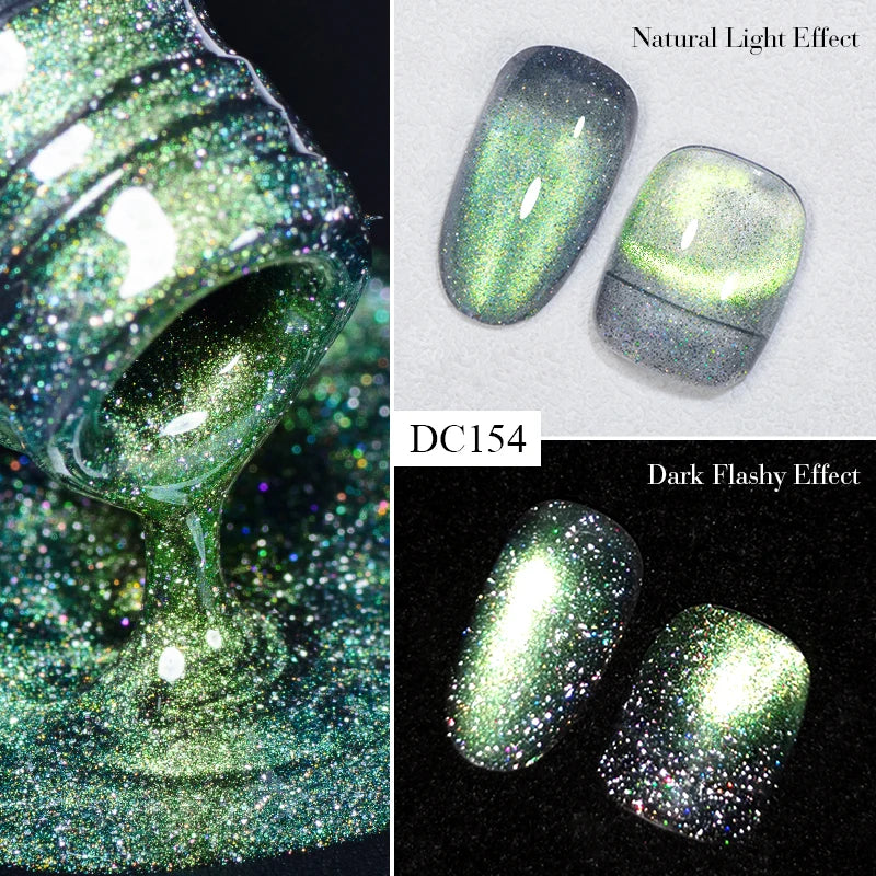 Vernis Vert Doré Transparent Pailleté