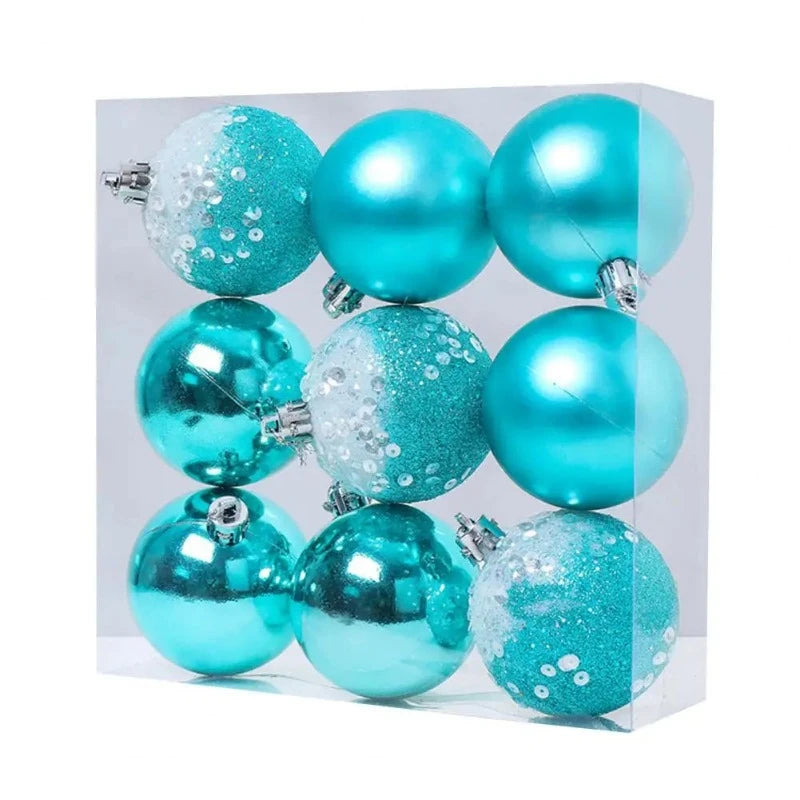 Boule de Noël Incassable 9 Pièces Bleu