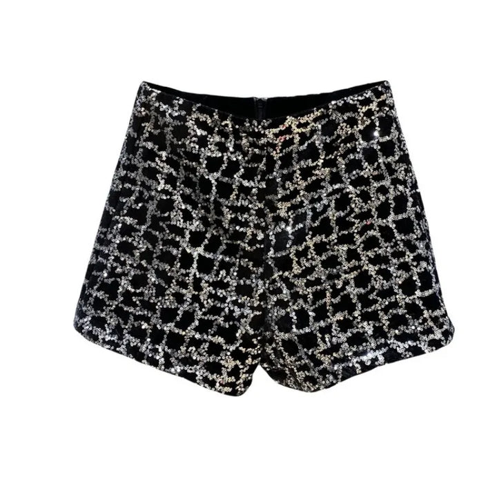 Short Paillette Quadrillé Femme