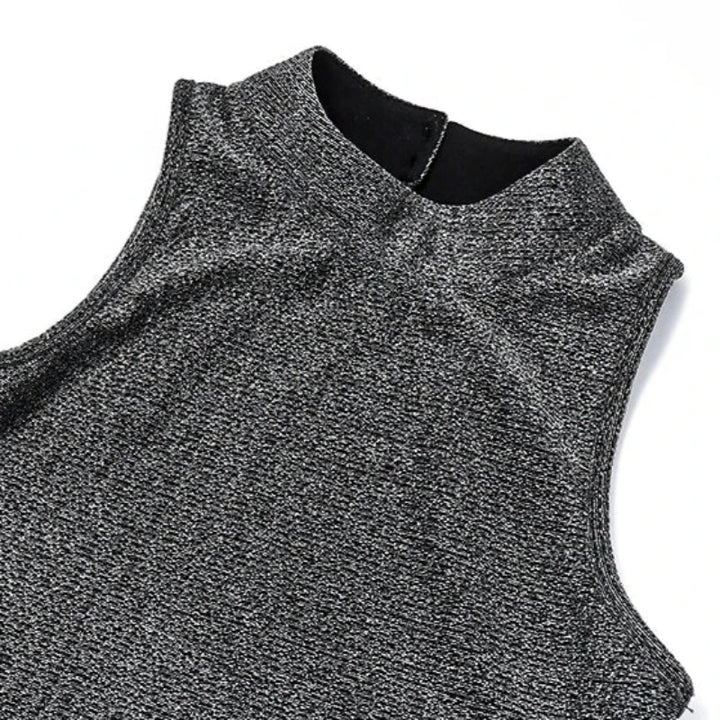 Top Crop Paillette Gris Dos Nu