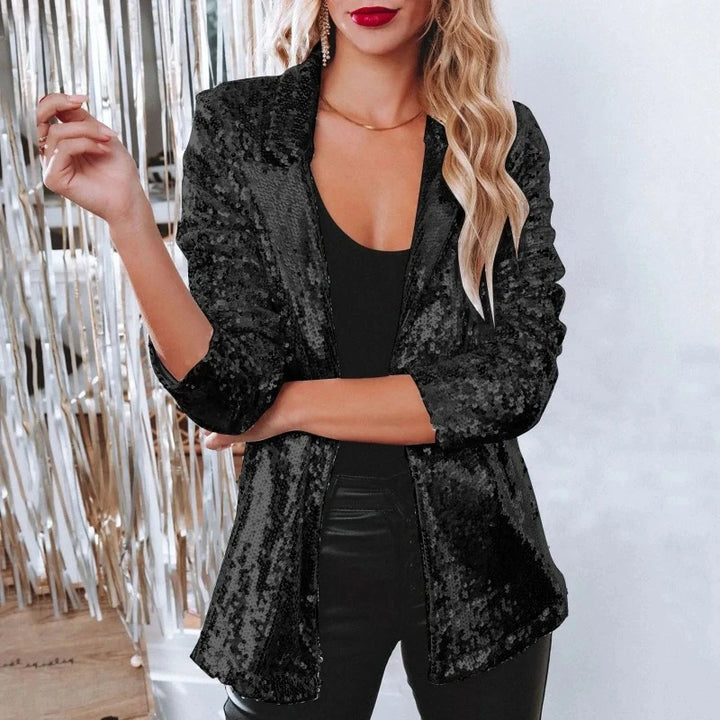 Veste Blazer Paillette Femme noire