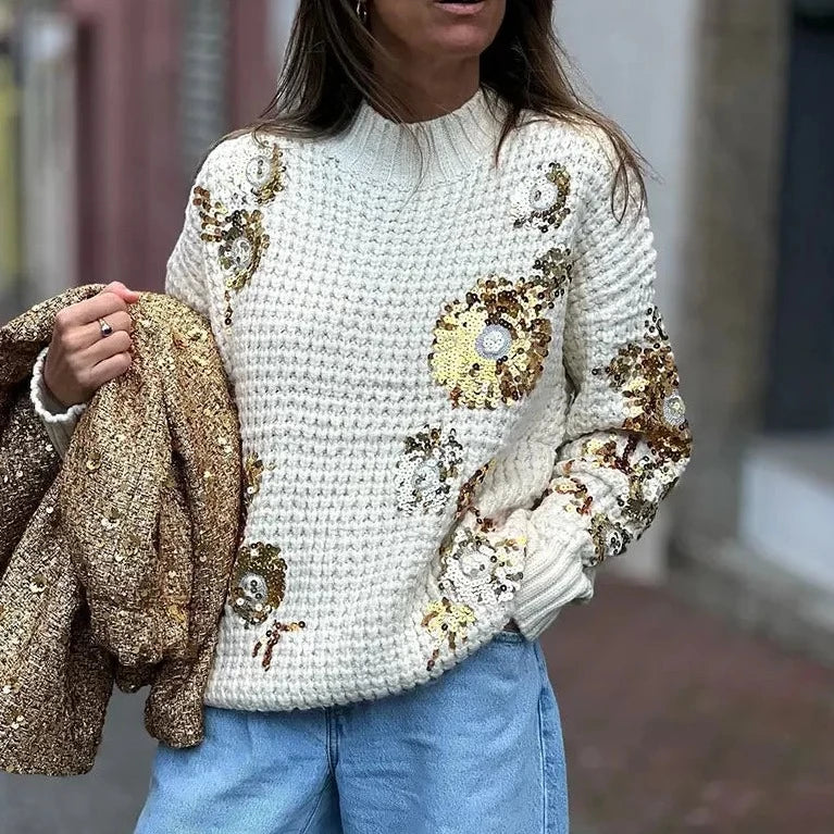 Pull doré pailleté hotsell