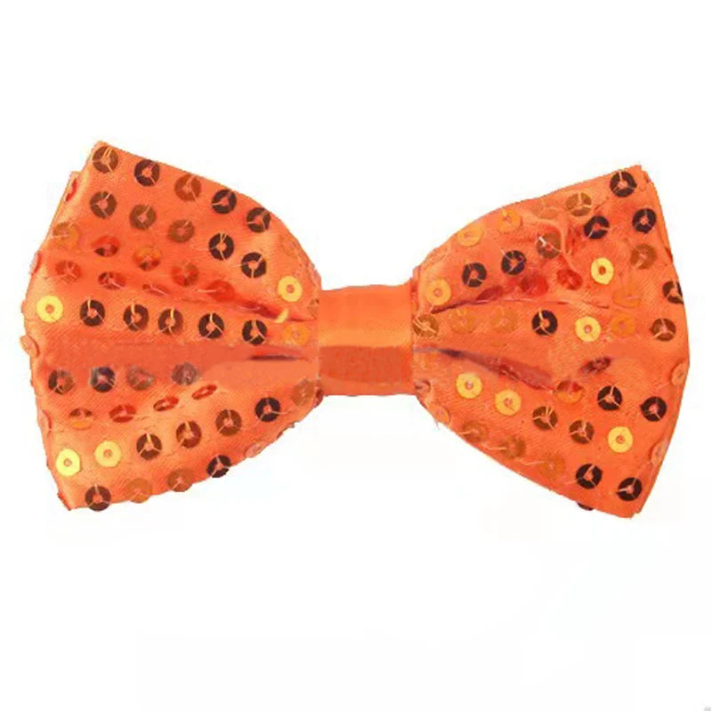 Noeud Papillon Orange Paillette Fête