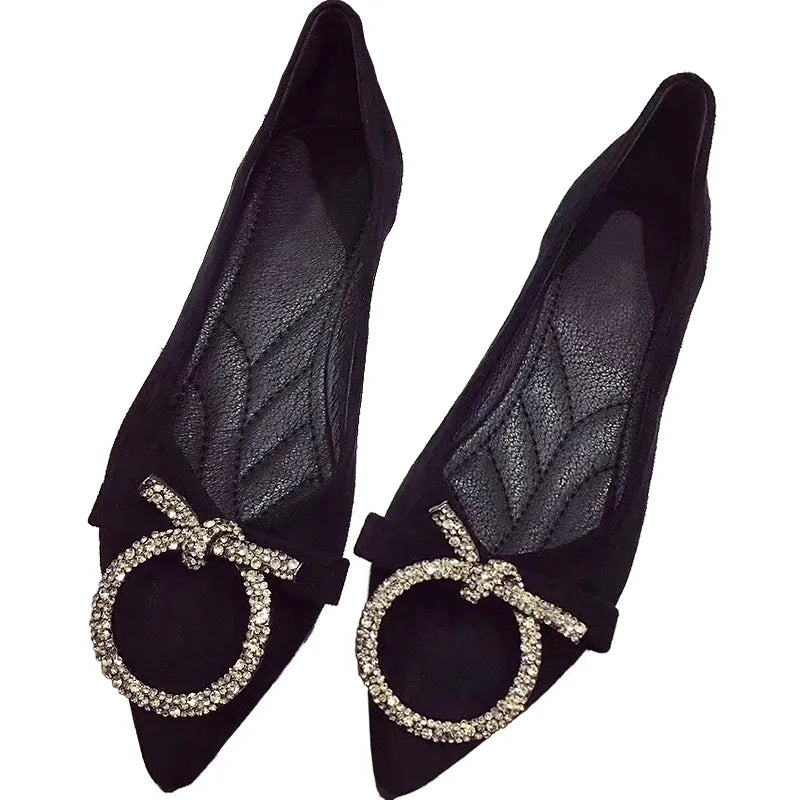 Ballerine Boucle Strass noire