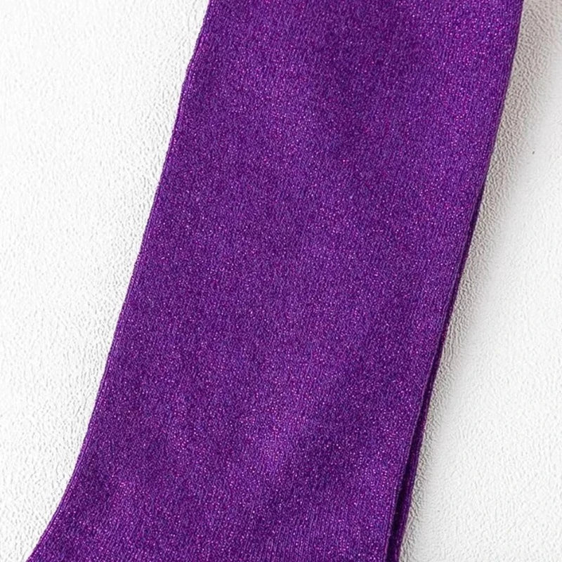 Chaussette Paillette Coton Violet