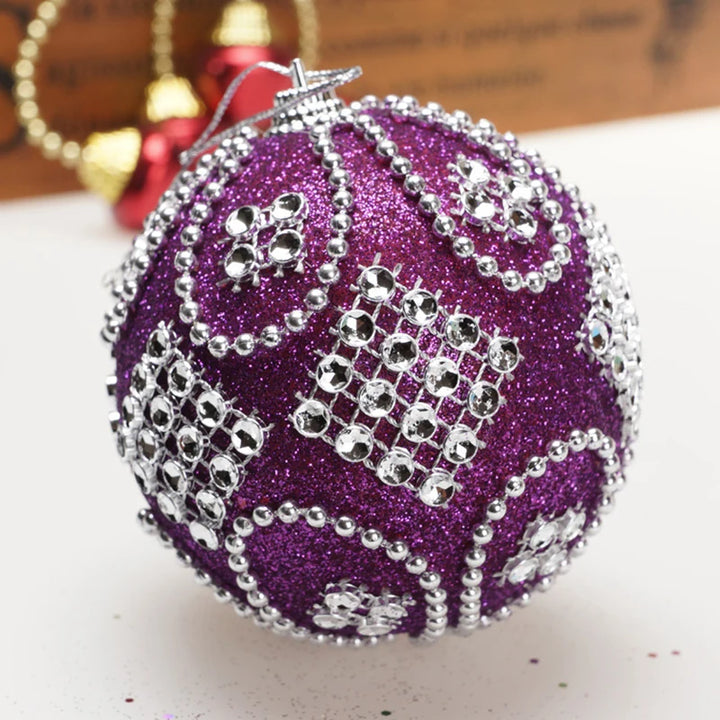 Boule de Noel Strass Violet