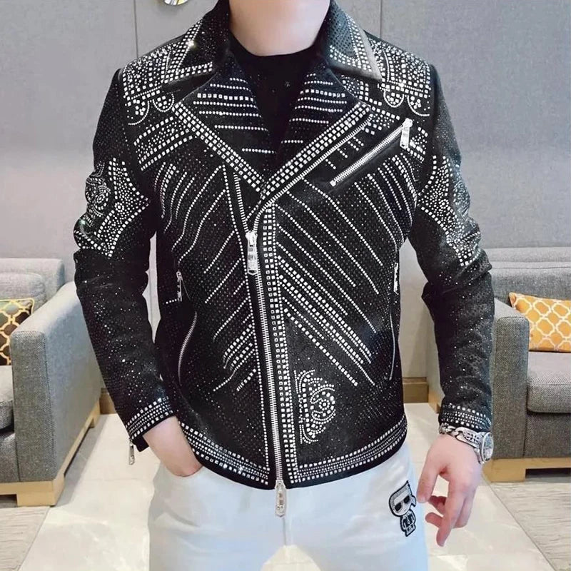 Veste Strass Homme Design Moto