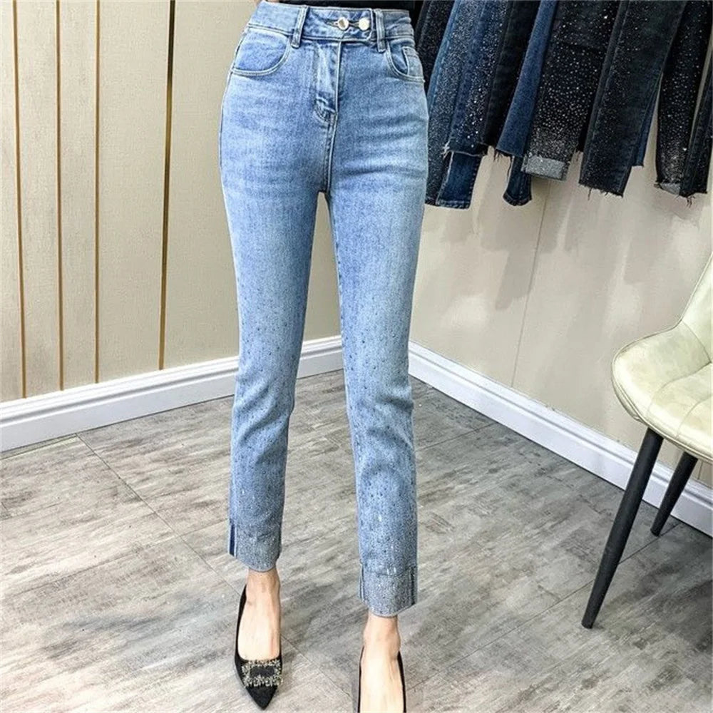 Jean à Strass Femme Slim