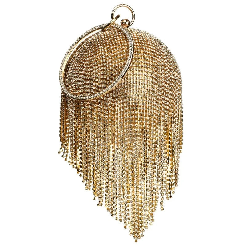 Sac Boule Strass Or