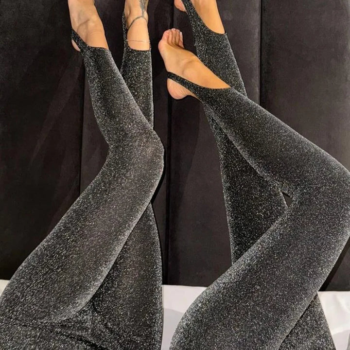 Legging Paillette Noir Gris