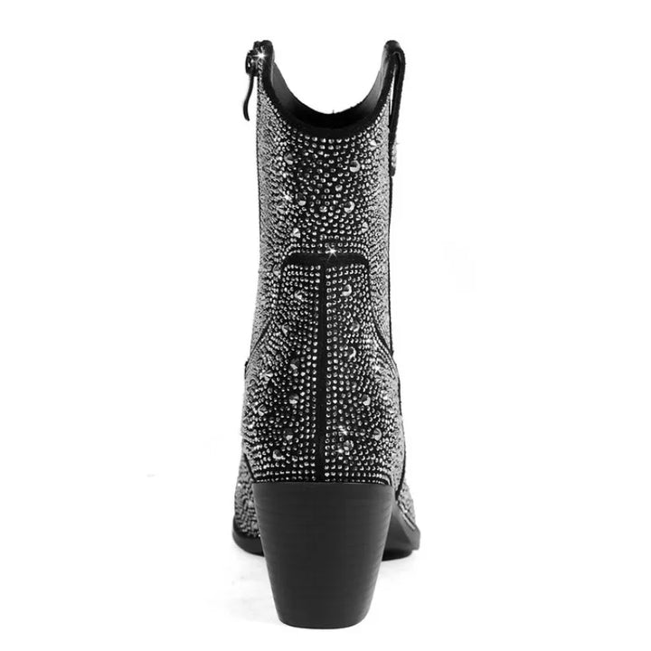 Bottines Noir  Strass Femme