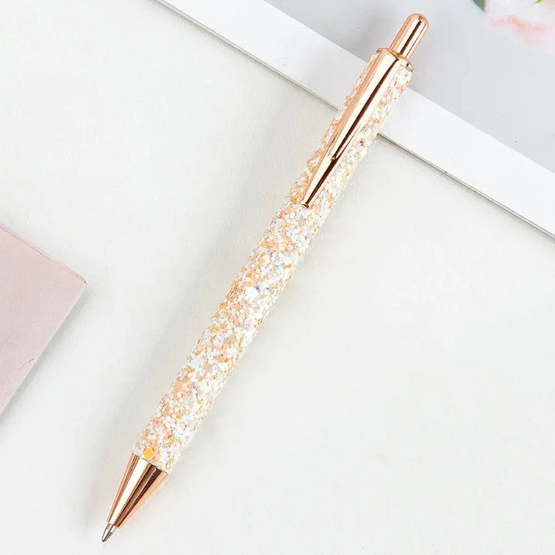 Stylo Avec Strass Saumon Cuivré