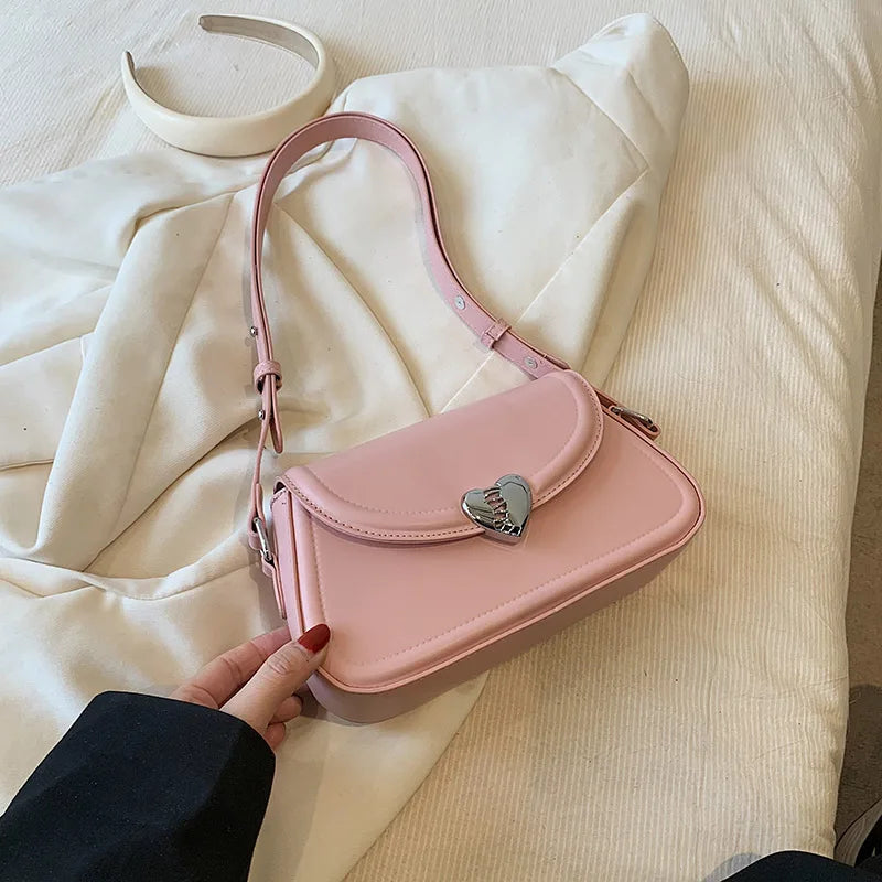 Sac Argenté Coeur rose