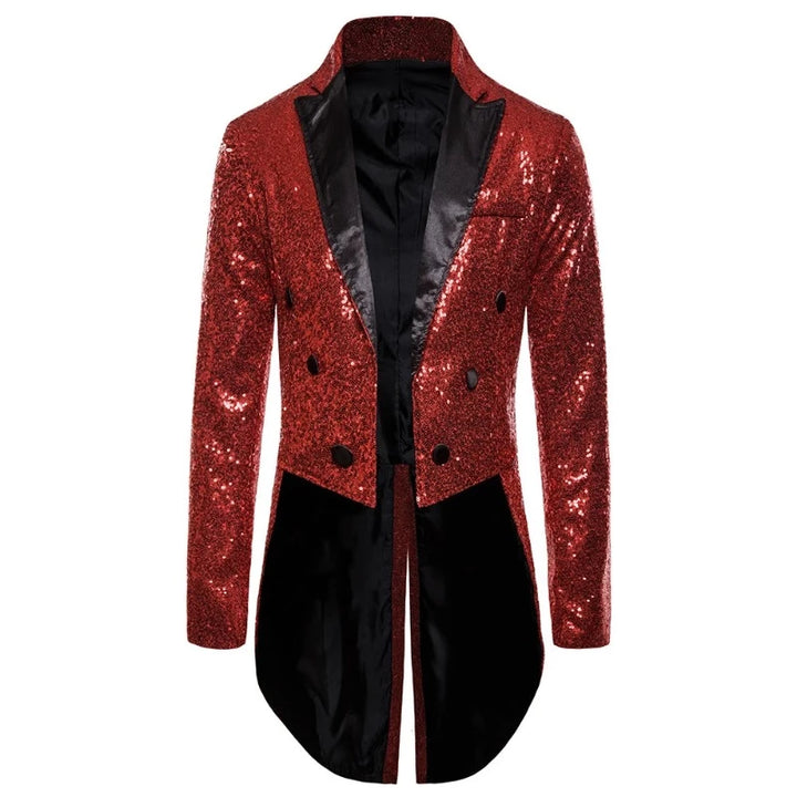 Costume Paillette Homme Spectacle rouge