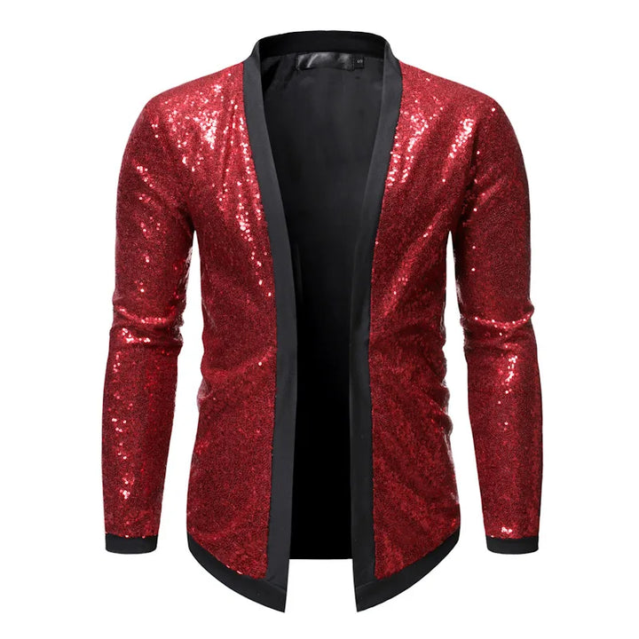 Veste Paillette Ouverte Homme rouge