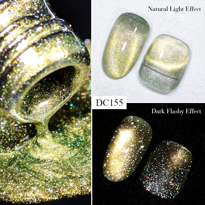 Vernis Doré Transparent Pailleté