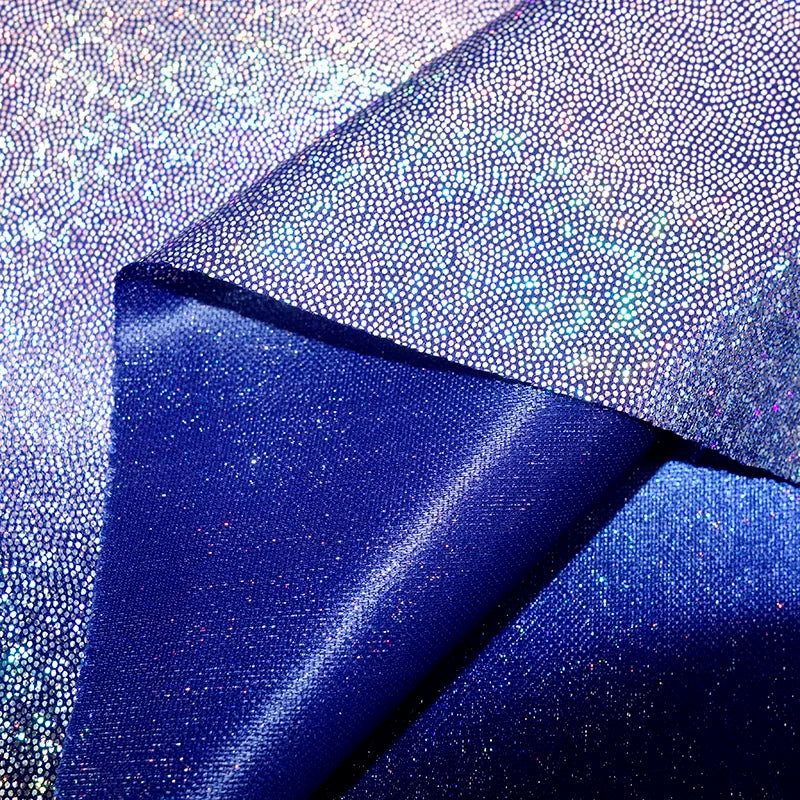 Tissu Pailleté Polyester Bleu