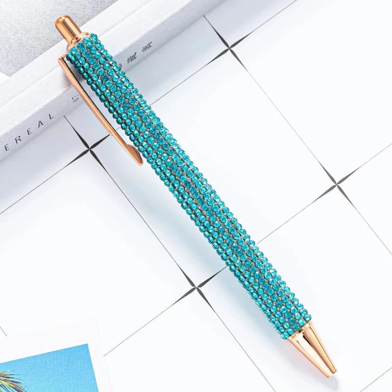Stylo Strass Turquoise cuivré