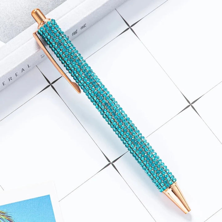 Stylo Strass Turquoise cuivré