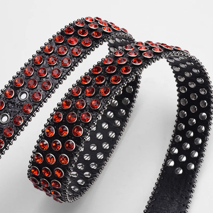 Ceinture Strass Tête de mort noir