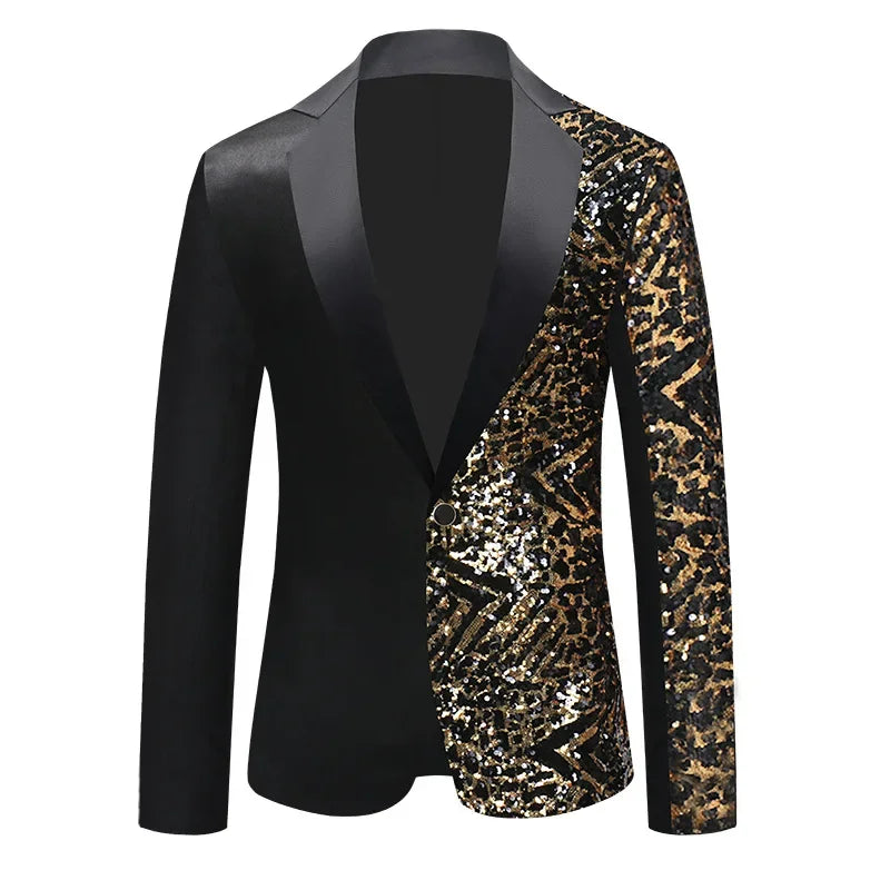 Costume Demi Paillette Leopard Homme