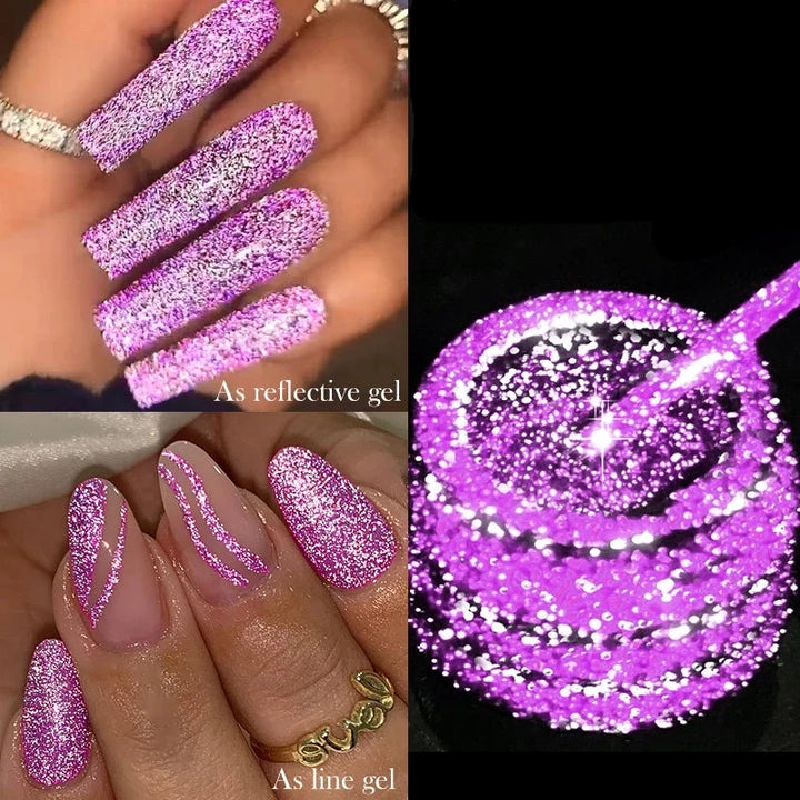 Gel Pailleté Ongles mauve