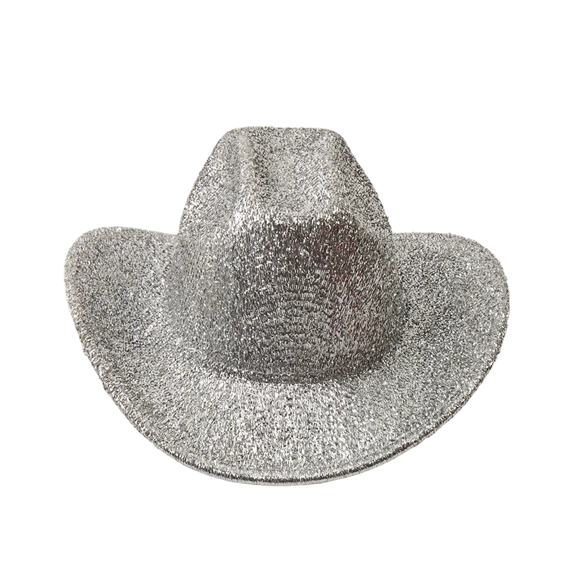 Chapeau Cowboy Paillette Argenté brillant