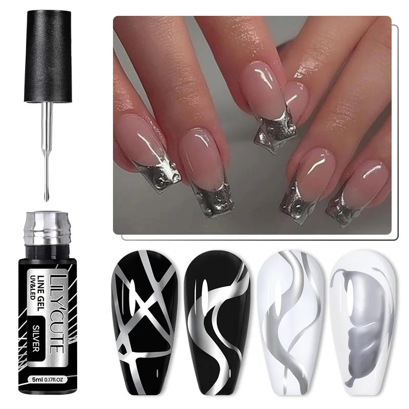 Gel Pailleté Ongles argenté