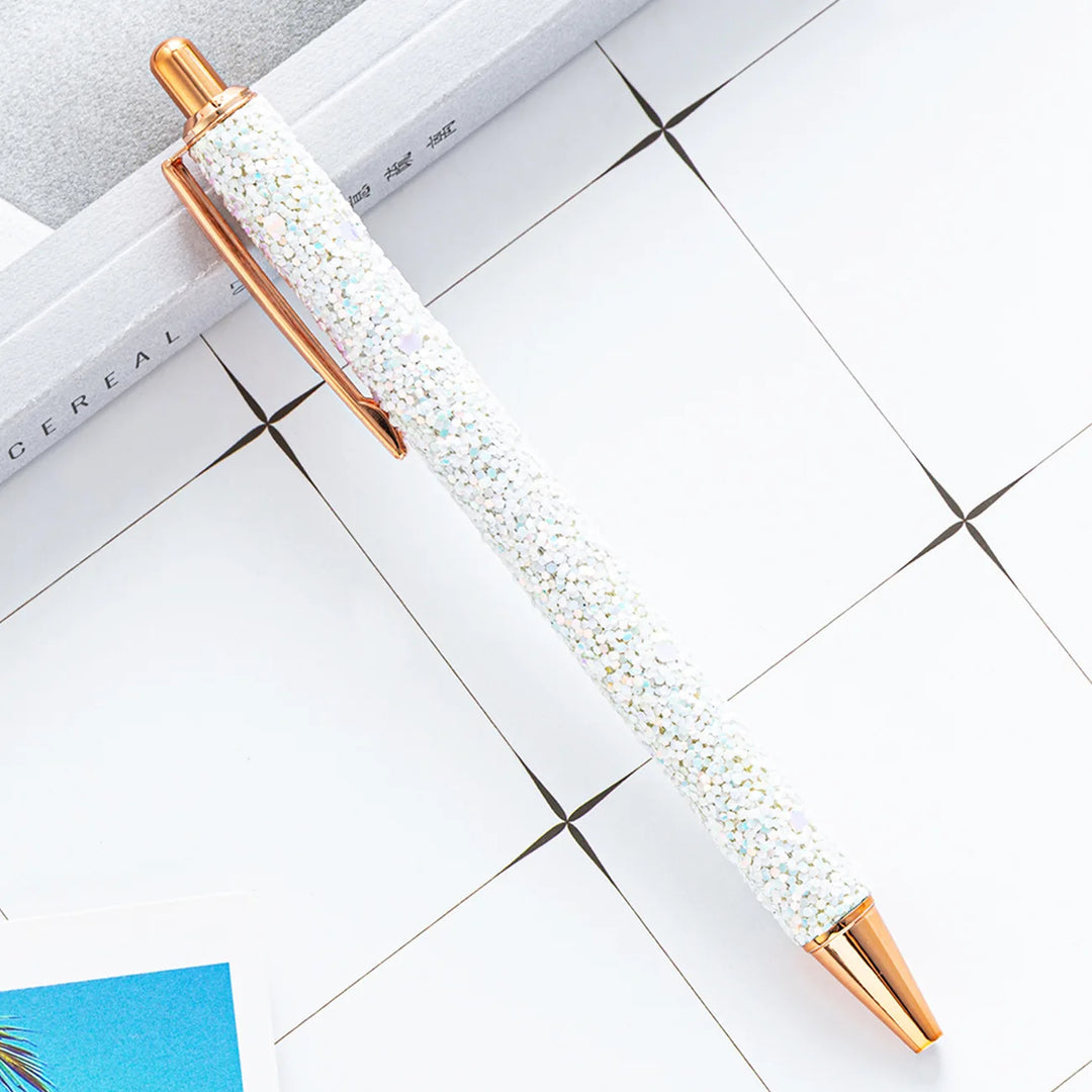 Stylo Bille Strass Blanc