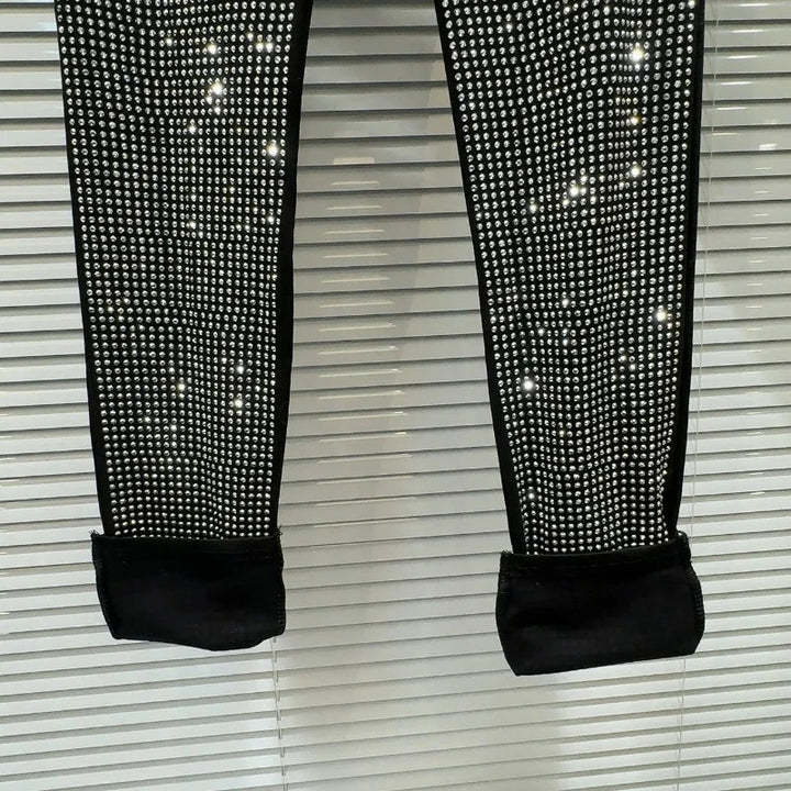 Legging Argenté  Strass Femme