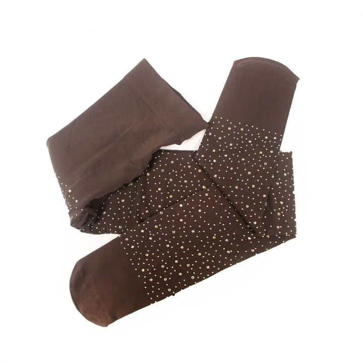 Collant d'Hiver Strass Femme kaki