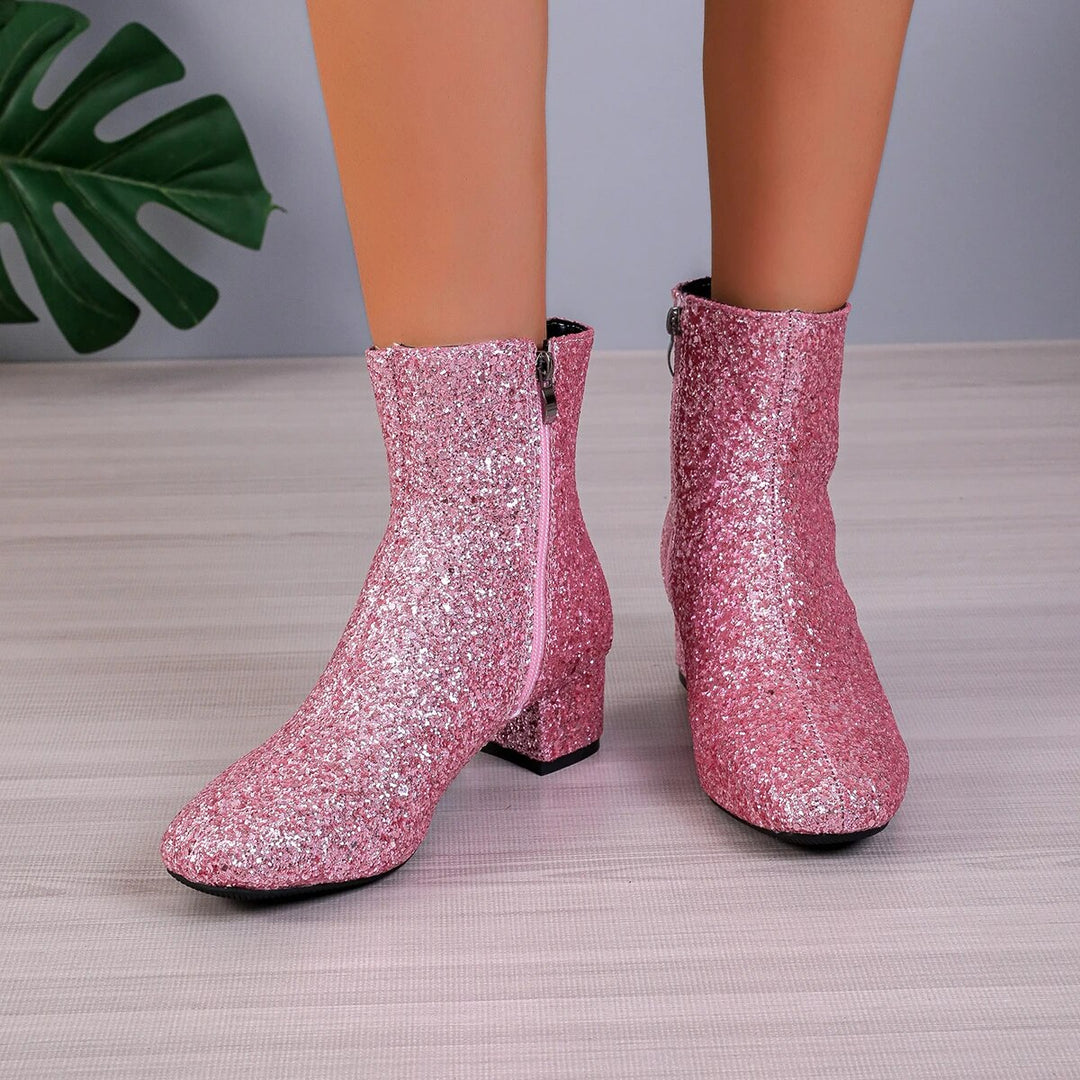 Boots Paillettes Rose 