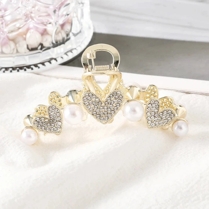 Barrette Strass Coeurs