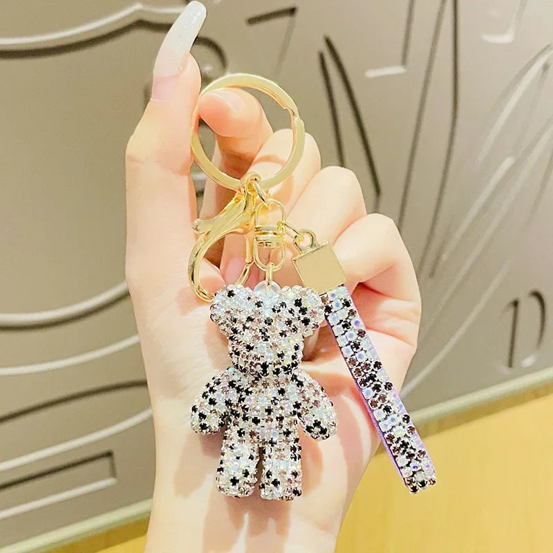 Porte Clef Strass Ourson café