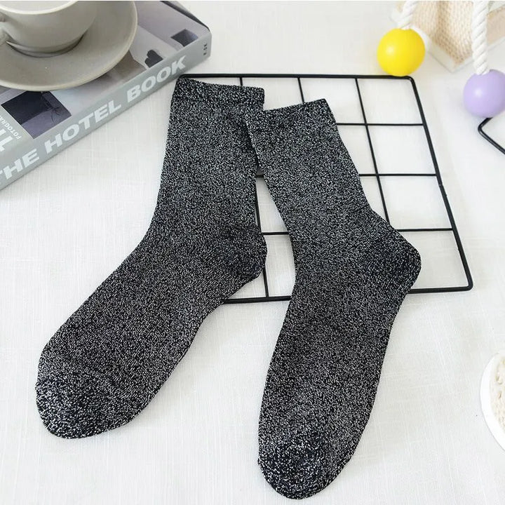 Chaussettes à Paillettes Gris