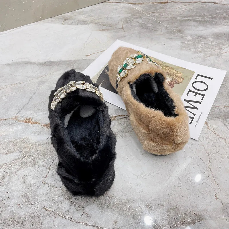 Mocassin fourrure femme shop